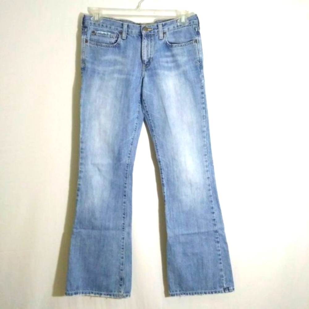Abercrombie and Fitch Light Blue Jeans Flare Leg Womens Size 10 Tall